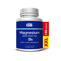 GS Magnesium citrát 1340 mg + B6, 100+30 tablet XXL
