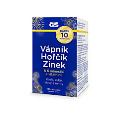 GS Vápník, hořčík, zinek, 2 × 130+10 tablet NAVÍC, dárkové balení