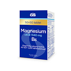 GS Magnesium citrát 1340 mg + B6, 50 + 50 tablet