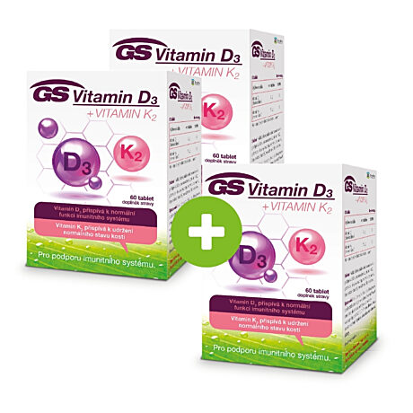 GS Vitamin D3 + VITAMIN K2, 60 tablet - 2+1 ZDARMA