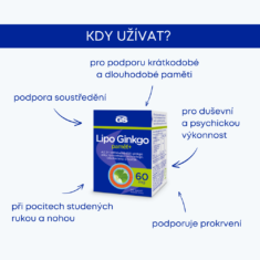 GS Lipo Ginkgo paměť+ 60 mg, 90 kapslí
