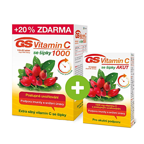 GS Vitamin C 1000 se šípky, 100+20 tablet