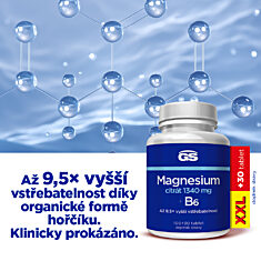 GS Magnesium citrát 1340 mg + B6, 100+30 tablet XXL