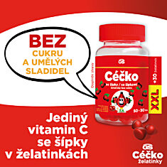 GS Céčko se šípky, želatinky bez cukru, 50+30 ks XXL