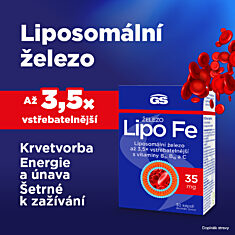 GS Železo Lipo Fe, 4 × 30 kapslí