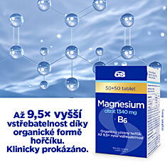 GS Magnesium citrát 1340 mg + B6, 50 + 50 tablet