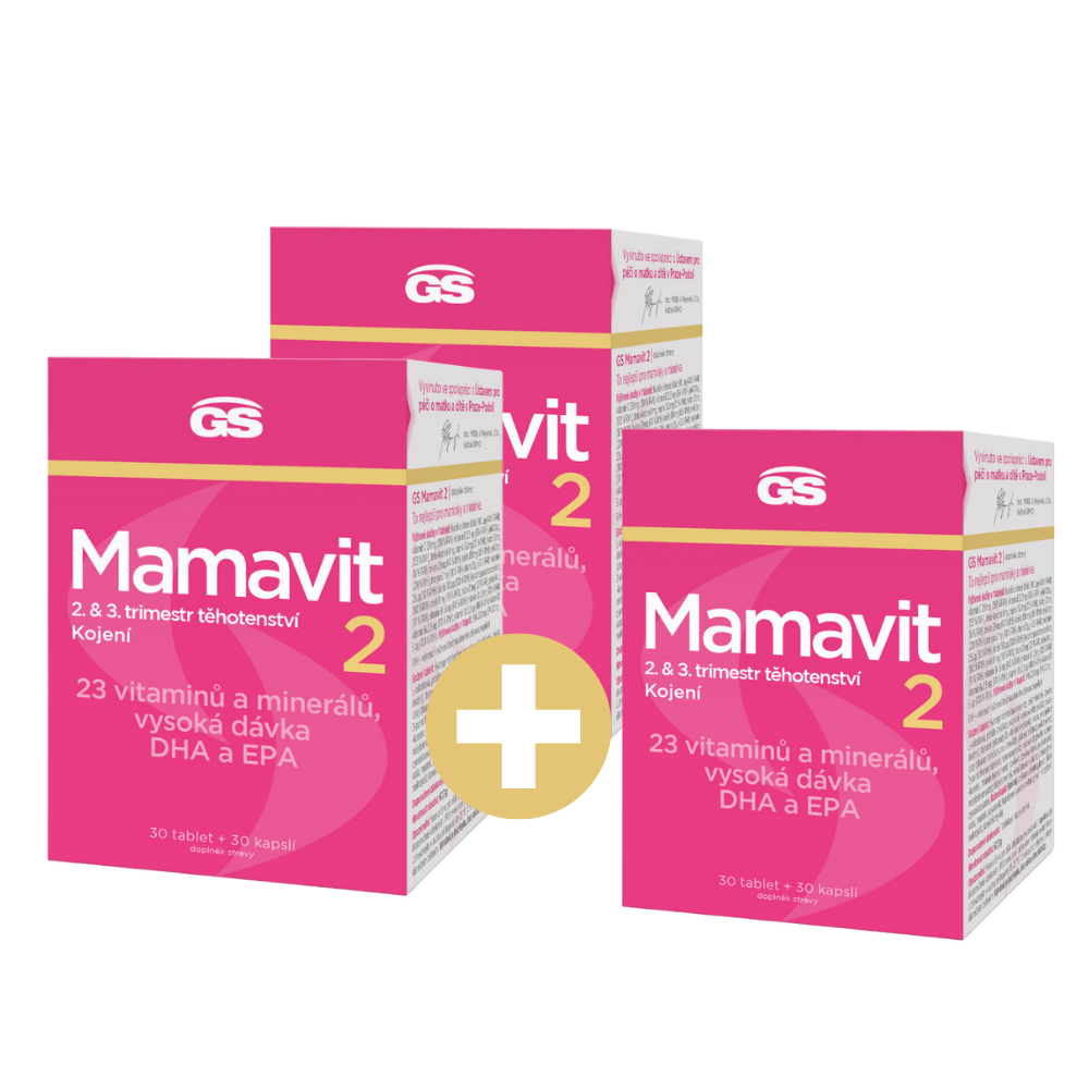 Levně GS Mamavit 2 Těhotenství a kojení, 60 tablet + 60 kapslí, 2+1 ZDARMA