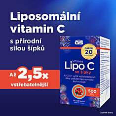 GS Vitamin Lipo C 500 mg se šípky, 90+20 kapslí NAVÍC, dárkové balení