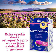 GS Ostropestřec 6500 mg, 60+20 tablet NAVÍC, dárkové balení
