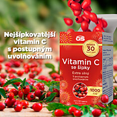 GS Vitamin C1000 se šípky, 2 × 100+30 tablet NAVÍC, dárkové balení