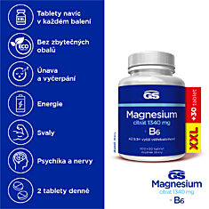 GS Magnesium citrát 1340 mg + B6, 100+30 tablet XXL