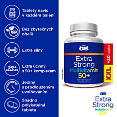 GS Extra Strong Multivitamin 50+, 120+20 tablet XXL