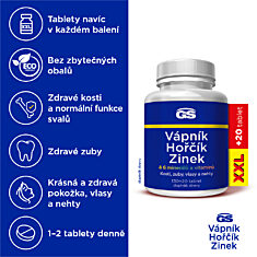 GS Vápník, hořčík, zinek, 130+20 tablet XXL
