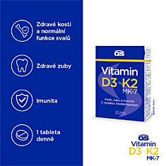 GS Vitamin D3 + K2, 60 tablet