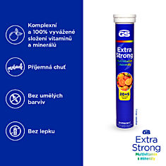 GS Extra Strong multivitamin s minerály pomeranč, 20+5 šumivých tablet