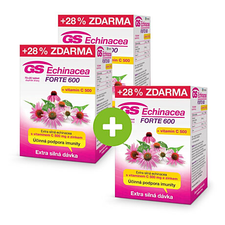 GS Echinacea FORTE 600, 70+20 tablet - 2+1 ZDARMA