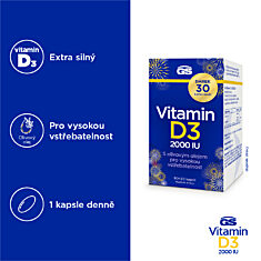 GS Vitamin D3 2000 IU, 90+30 kapslí NAVÍC, dárkové balení