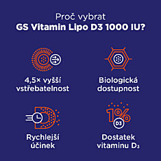 GS Vitamin Lipo D3 1000 IU, 60+20 kapslí XXL