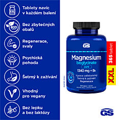 GS Magnesium bisglycinate PURE 1000 mg + B6, 365 tablet XXL