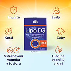 GS Vitamin Lipo D3 1000 IU, 4 × 60 kapslí