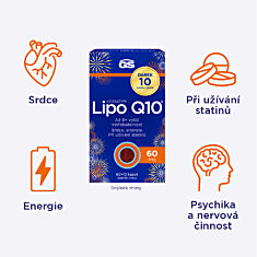 GS Koenzym Lipo Q10 60 mg, 2 × 60+10 kapslí NAVÍC, dárkové balení