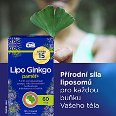 GS Lipo Ginkgo paměť+ 60 mg , 90+15 kapslí NAVÍC, dárkové balení