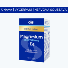 GS Magnesium citrát 1340 mg + B6, 50 + 50 tablet