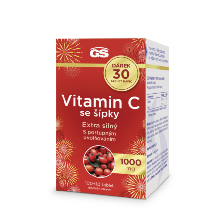 GS Vitamin C1000 se šípky, 100+30 tablet NAVÍC, dárkové balení 2025