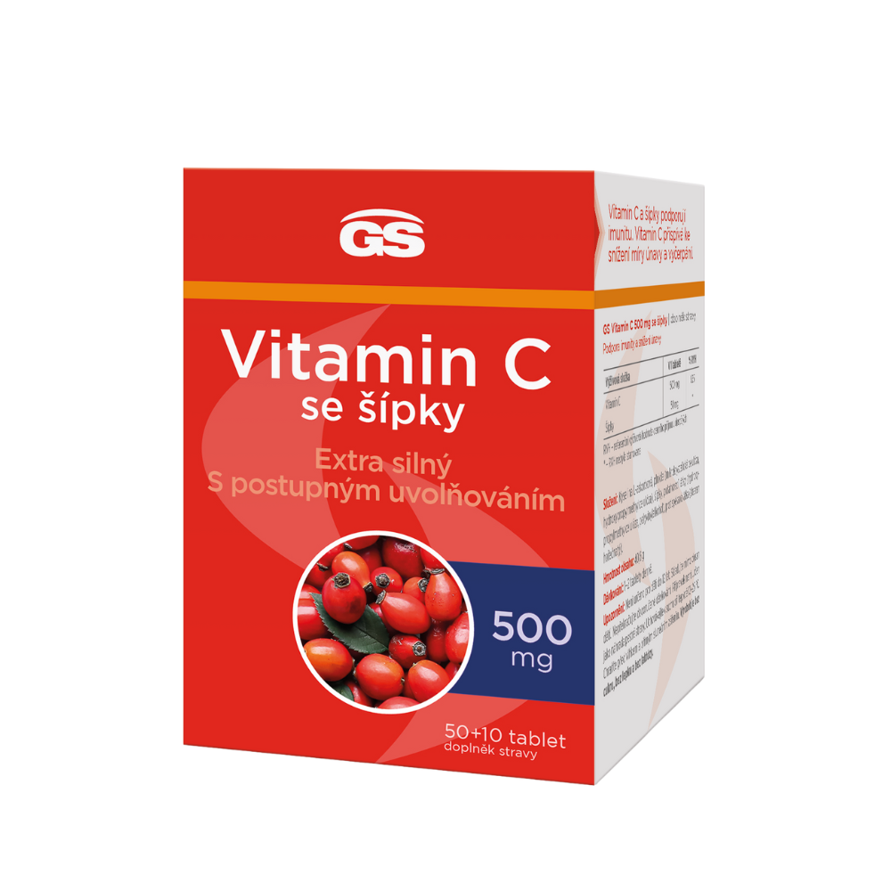 GS Vitamin C 500 + šípky, 50+10 tablet