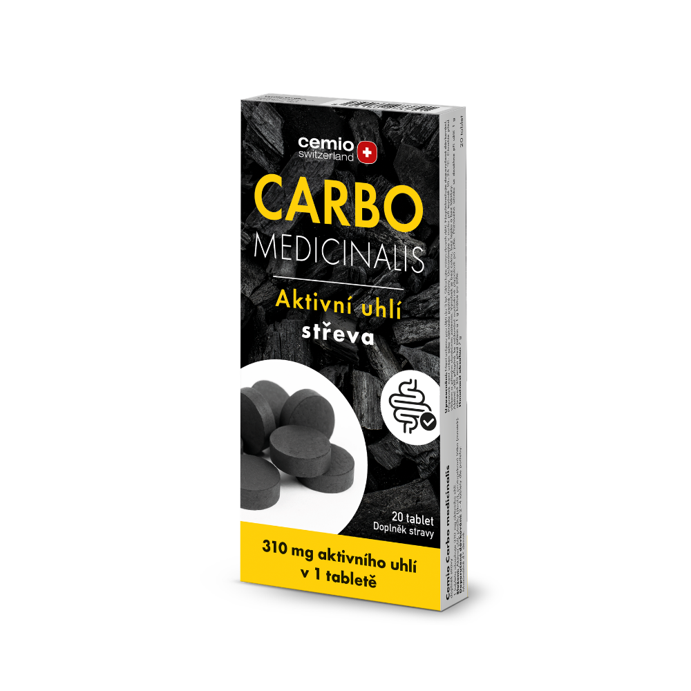 Levně Cemio Carbo medicinalis Aktivní uhlí 310 mg, 20 tablet