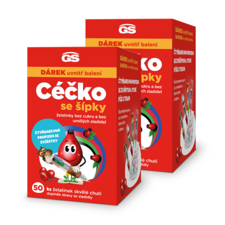GS Céčko se šípky, želatinky bez cukru, 2 × 50 ks, dárkové balení