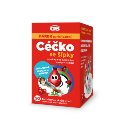 GS Céčko se šípky, želatinky bez cukru, 50 ks, dárkové balení