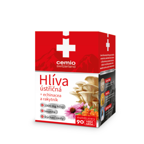 Cemio Hlíva ústřičná + echinacea a rakytník, 90 tablet