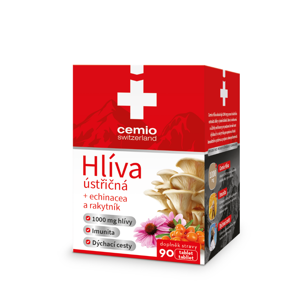 Levně Cemio Hlíva ústřičná + echinacea a rakytník, 90 tablet