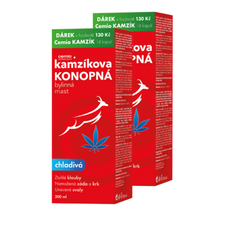 Cemio Kamzíkova konopná mast chladivá 2 × 200 ml, dárkové balení