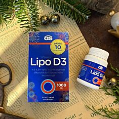 GS Vitamin Lipo D3 1000 IU, 2 x 60+10 kapslí NAVÍC, dárkové balení 2025