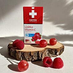 Cemio malinová lízátka s vitaminem C, bez cukru (6 kusů)