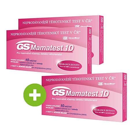 GS Mamatest 10 Těhotenský test, 2 ks - 2+1 ZDARMA