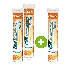 GS Multivitamin s minerály Šumivý Forte Pomeranč, 20+5 tablet, 2+1 ZDARMA