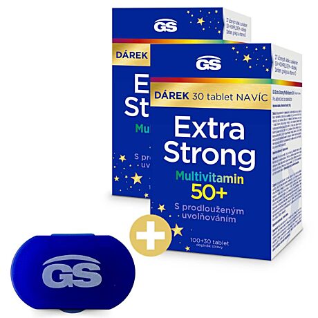 GS Extra Strong Multivitamin 50+, 2 x 100+30 tablet NAVÍC, dárkové balení 2023