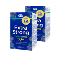 GS Extra Strong Multivitamin 50+, 2 x 90+30 tablet NAVÍC, dárkové balení 2025