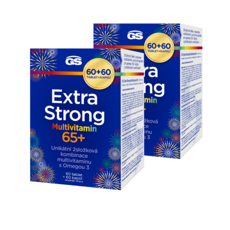GS Extra Strong Multivitamin 65+, 2 x 60 tablet + 60 kapslí, dárkové balení 2025