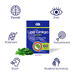 GS Lipo Ginkgo paměť+ 60 mg, 90 kapslí
