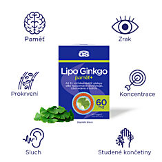 GS Lipo Ginkgo paměť+ 60 mg, 60 kapslí