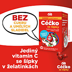 GS Céčko se šípky, želatinky bez cukru, 50 ks, dárkové balení
