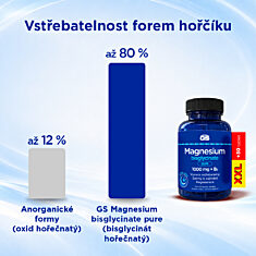 GS Magnesium bisglycinate PURE 1000 mg + B6, 100+30 tablet XXL