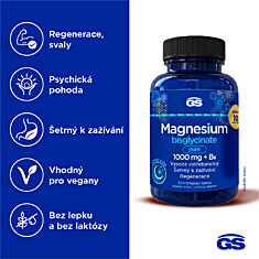 GS Magnesium bisglycinate pure 1000 mg + B6, 100 + 10 tablet NAVÍC, dárkové balení