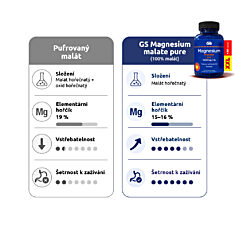 GS Magnesium malate PURE 1000 mg + B6, 100+30 tablet XXL