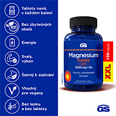 GS Magnesium malate PURE 1000 mg + B6, 100+30 tablet XXL