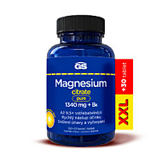 GS Magnesium citrate PURE 1340 mg + B6, 100+30 tablet XXL